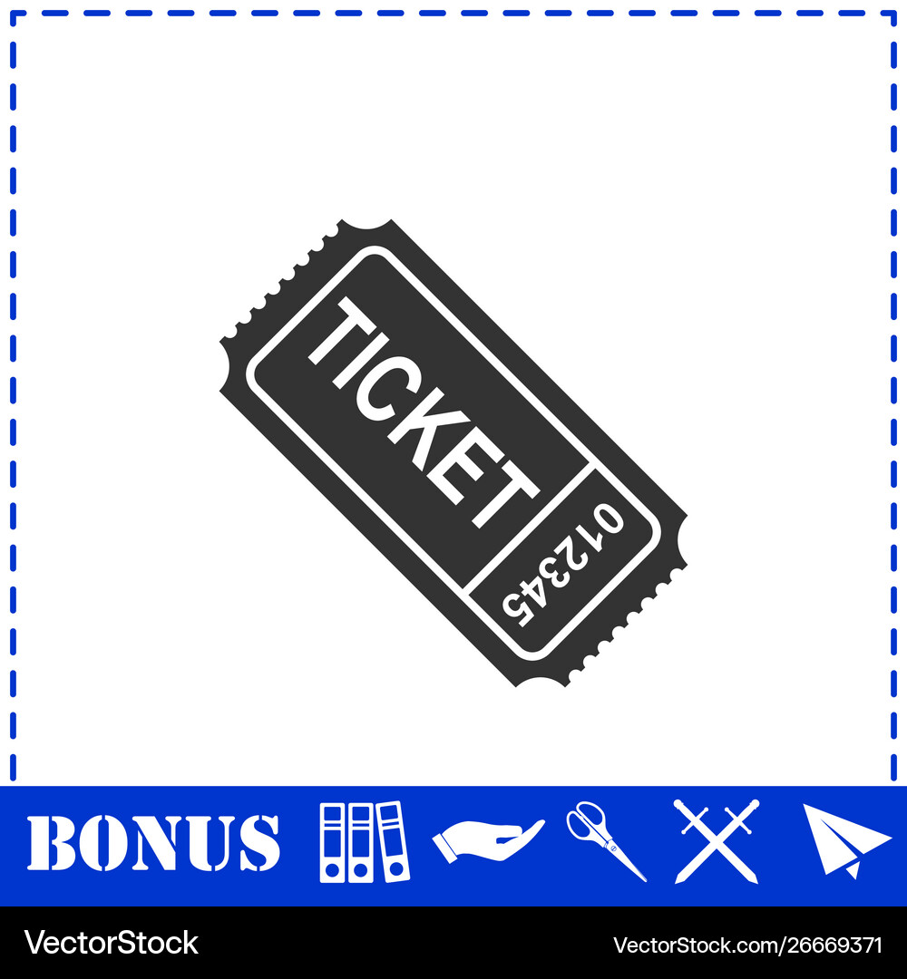 Ticket icon flat Royalty Free Vector Image - VectorStock