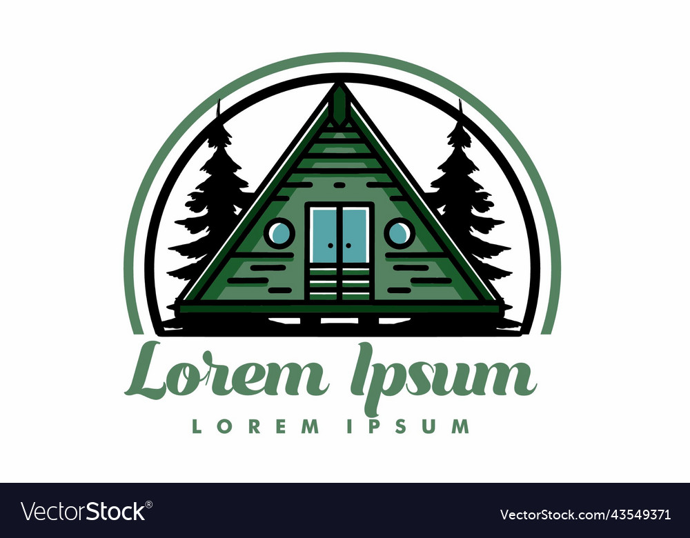 Triangle wood cabin design Royalty Free Vector Image