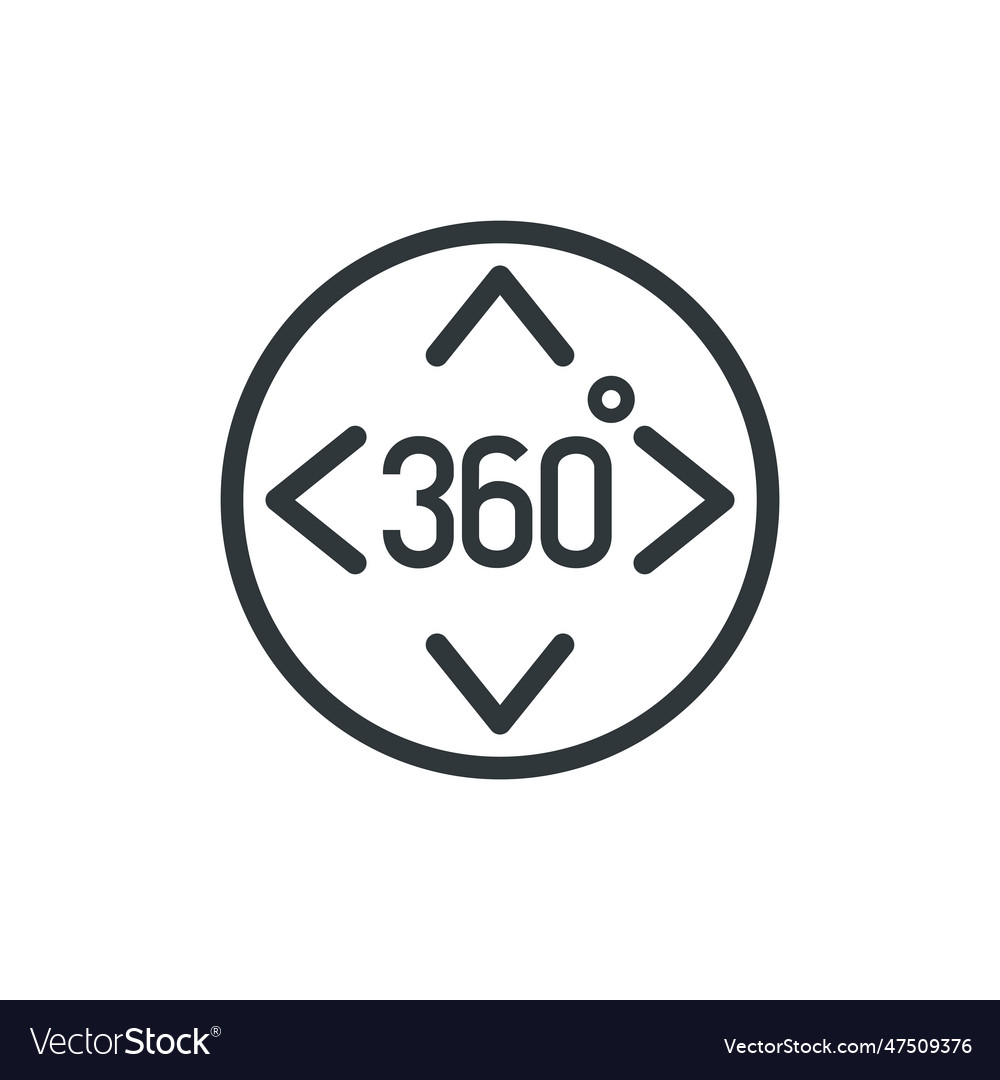 360 degrees view icon line style