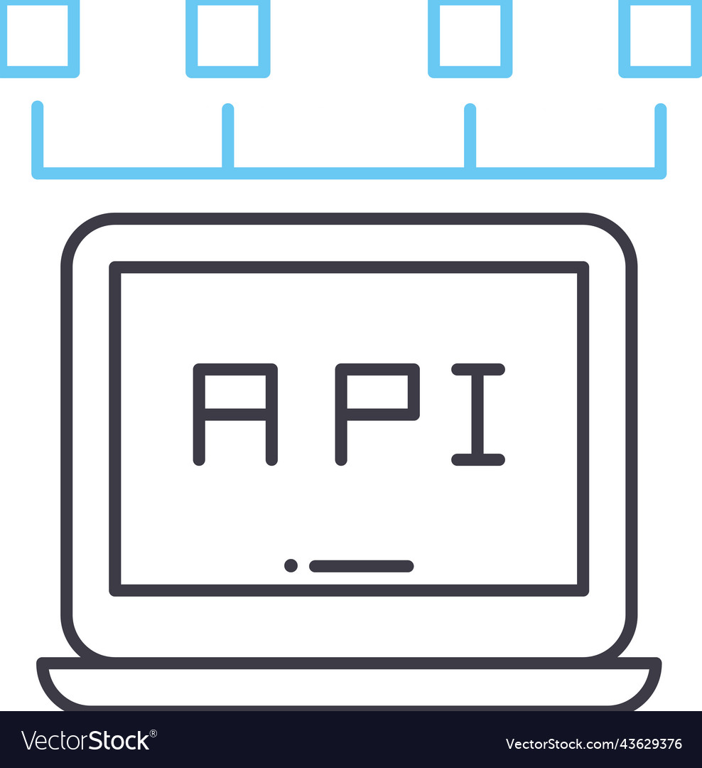 Api interface line icon outline symbol
