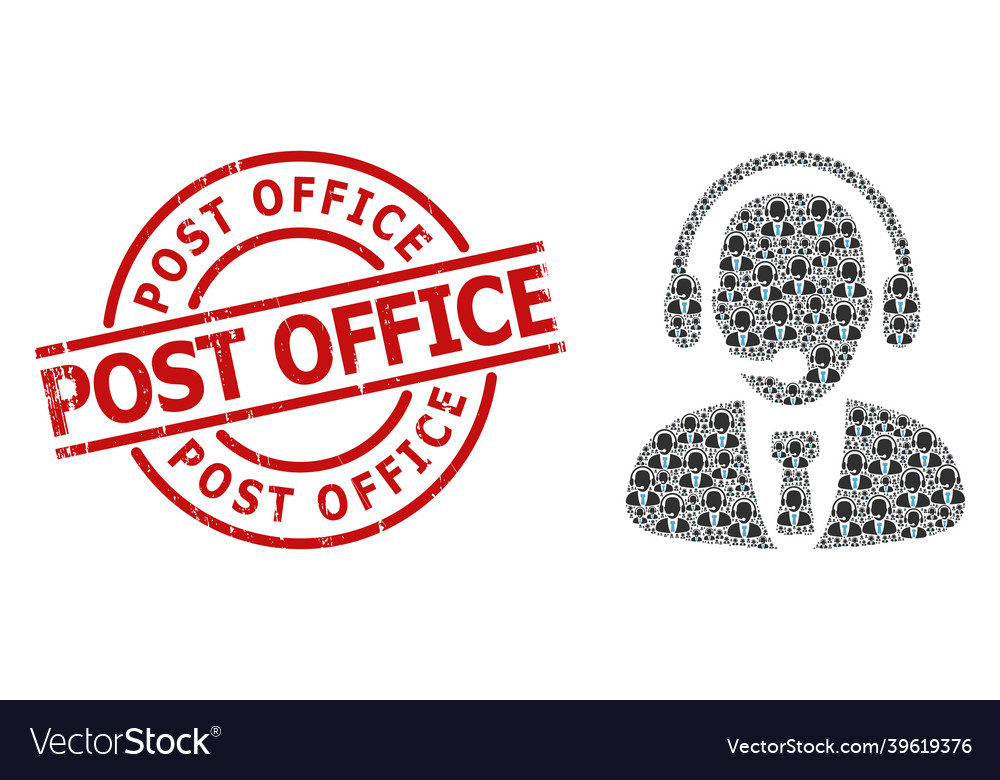 Call center operator icon recursive collage vector image Call center operator icon recursive collage
