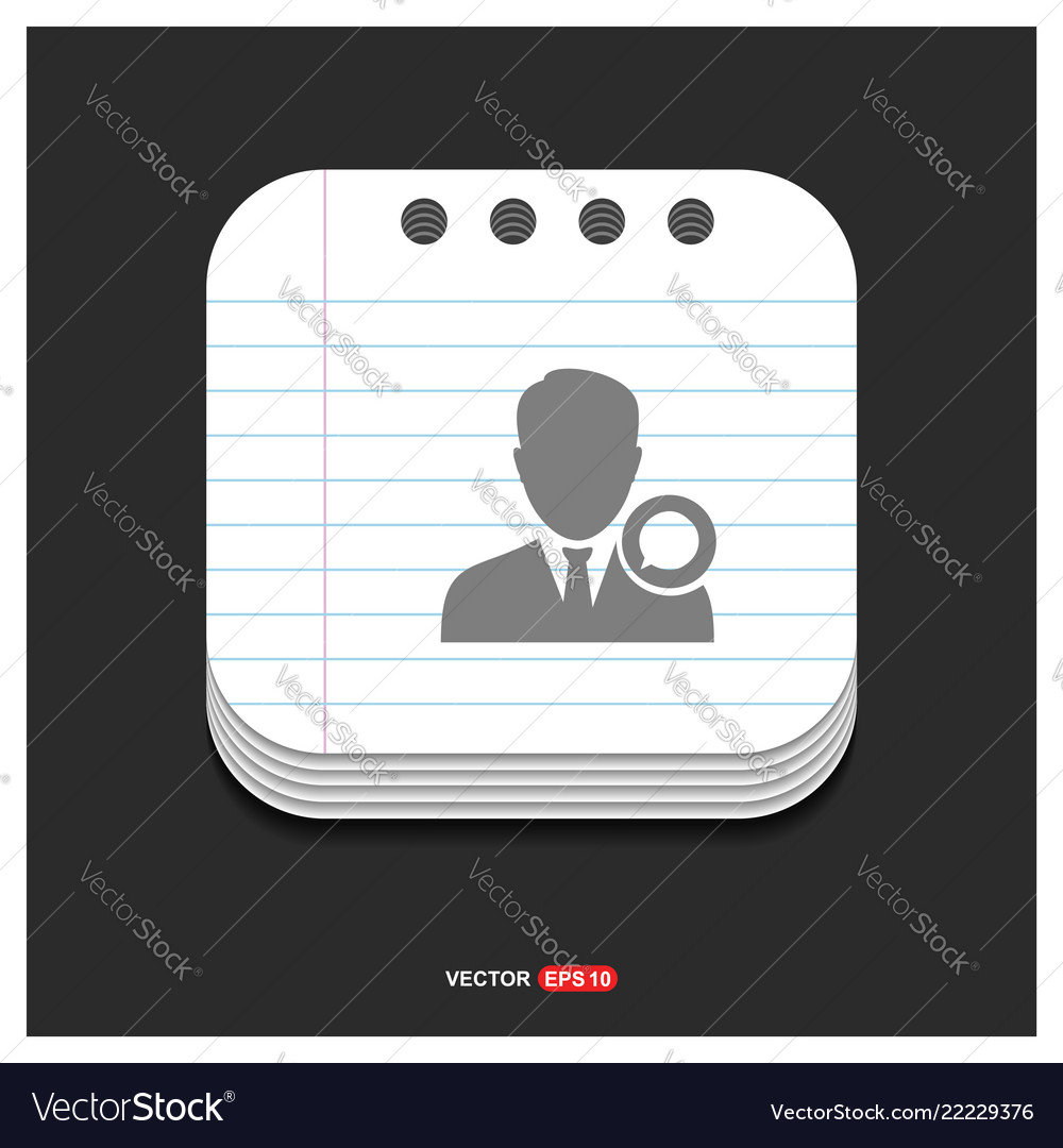 Chat user icon gray on notepad style vector image Chat user icon gray on notepad style