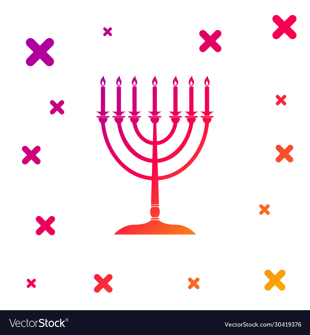 Farbe hanukkah Ikone isoliert auf weiß