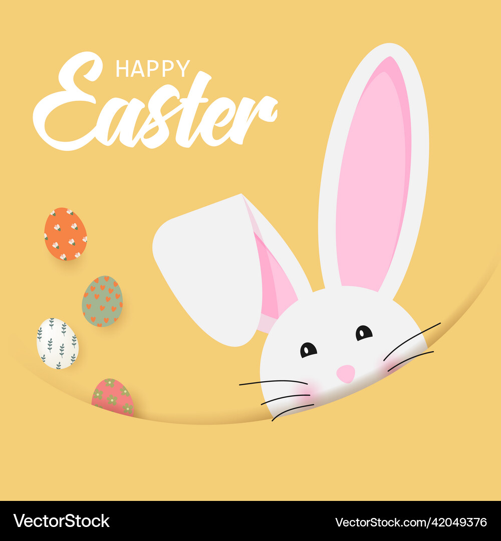 Cute easter rabbit with ears Royalty Free Vector Image