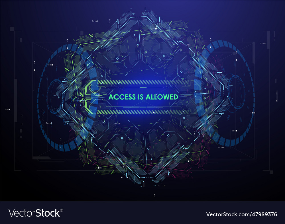 Cyberspace virtual reality in hud style abstract vector image Cyberspace virtual reality in hud style abstract
