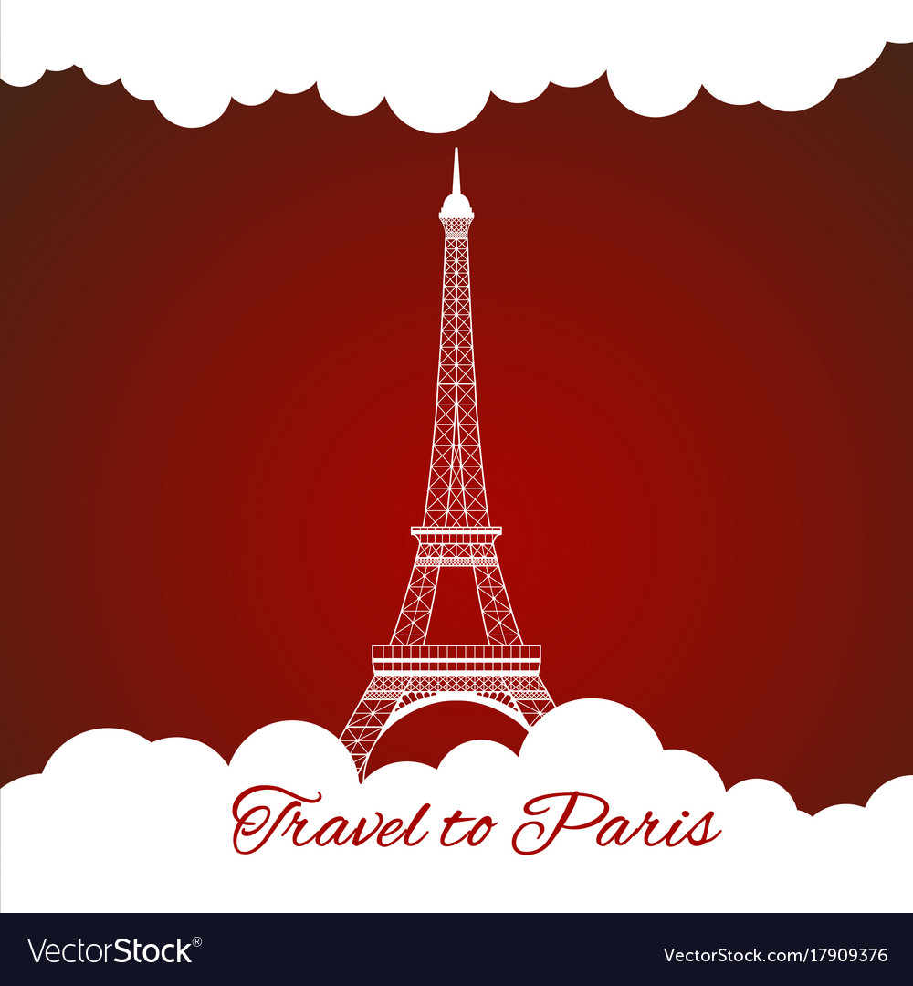 Eiffel tower with clouds