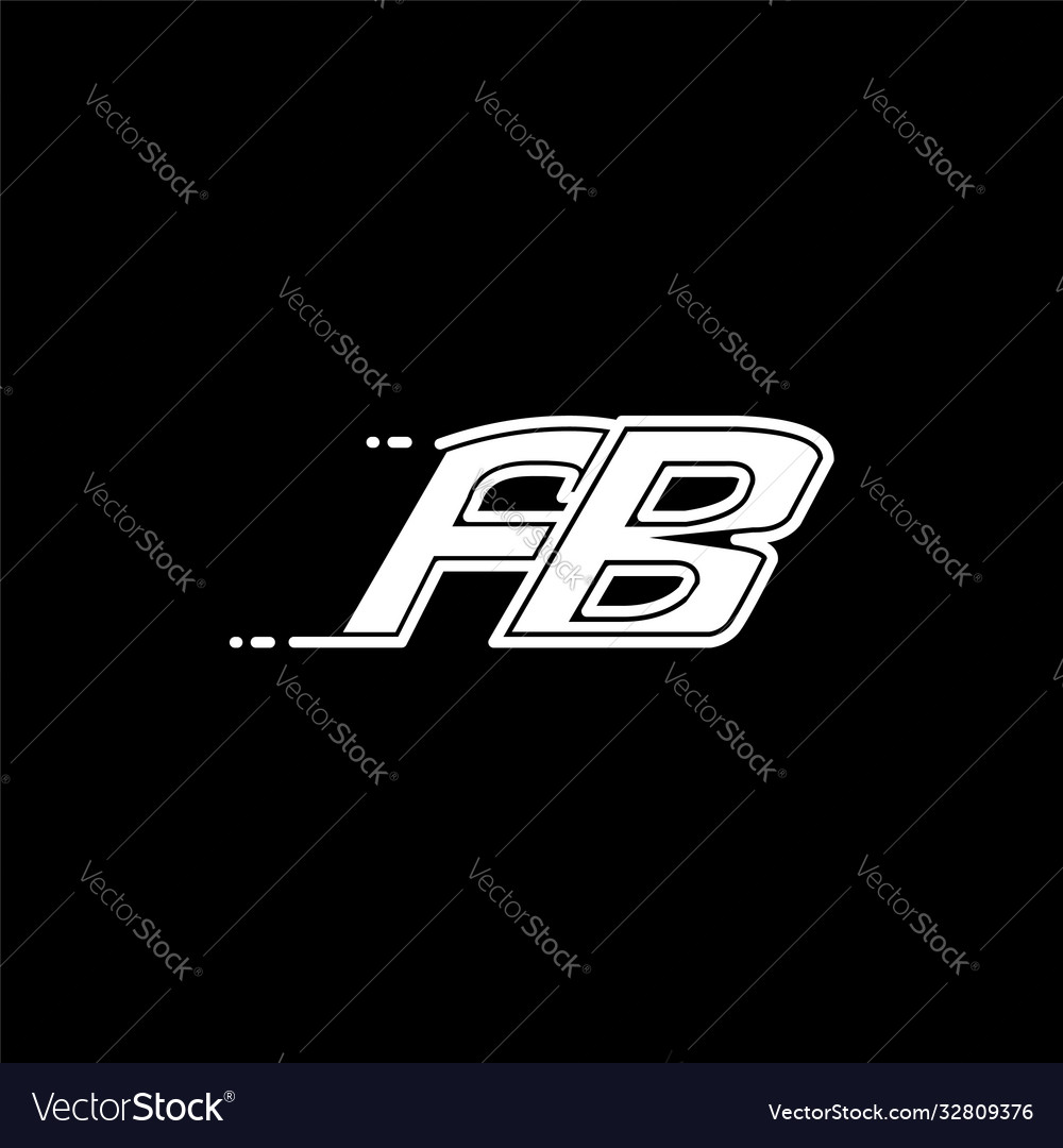 Initial fb logo design with shape style vector image Initial fb logo design with shape style