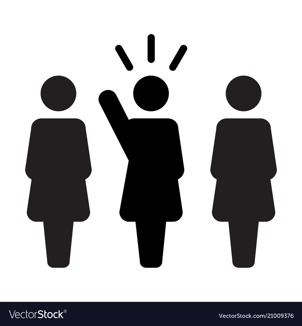 Leader icon female public speaker person symbol