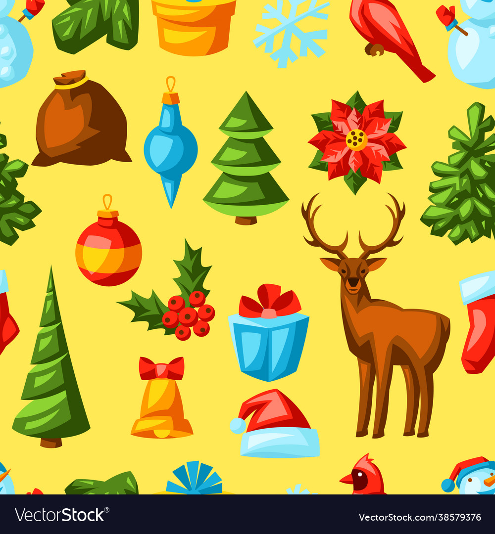 Merry christmas seamless pattern holiday