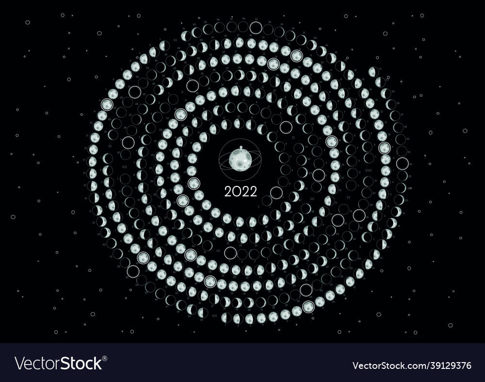 Moon calendar 2022 Royalty Free Vector Image - VectorStock