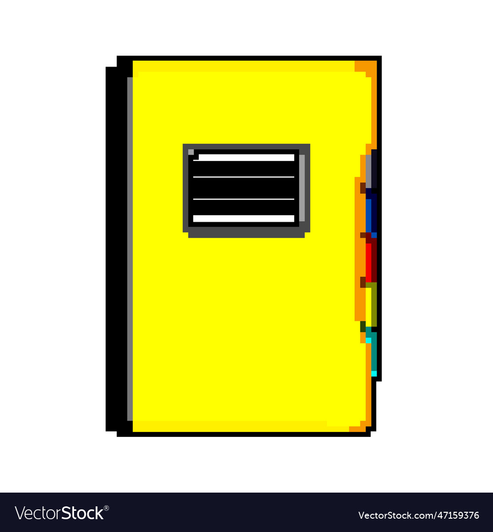 Note notebook game pixel art vector image Note notebook game pixel art