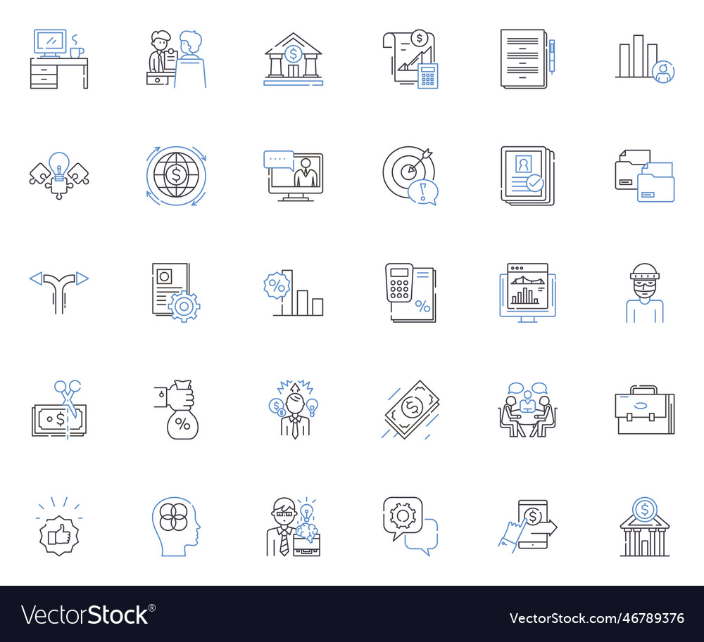 Operations evaluation line icons collection