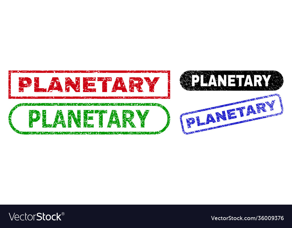 Planetäre Rechteckdichtungen mit Grunge Stil