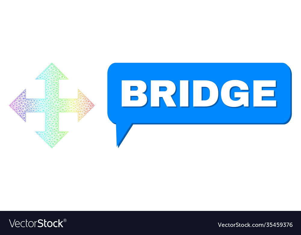 Rainbow net gradient expand arrows icon and bridge Vector Image Rainbow net gradient expand arrows icon and bridge