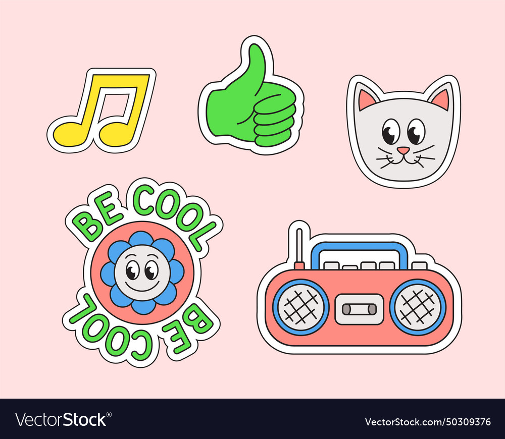 Retro stickers set