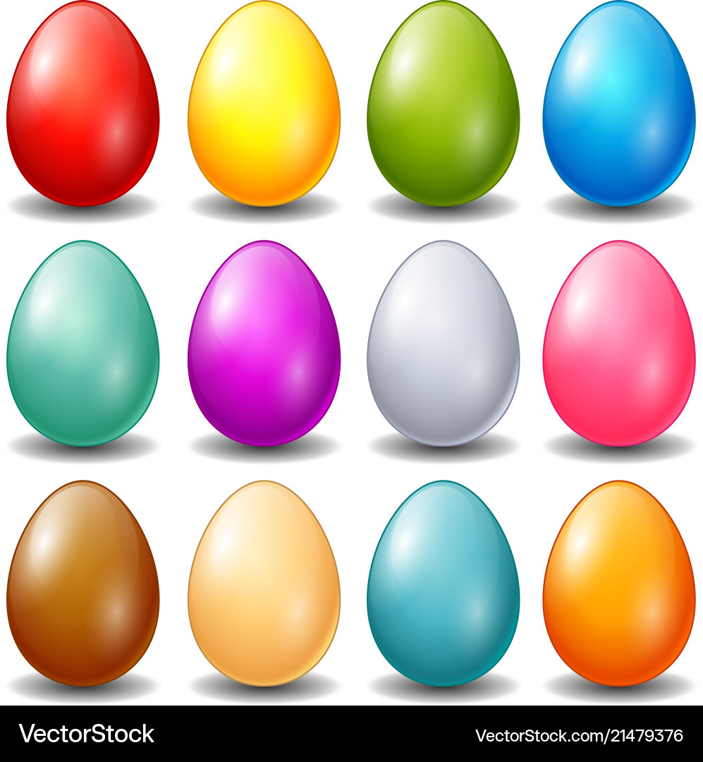 Set colorful easter eggs Royalty Free Vector Image