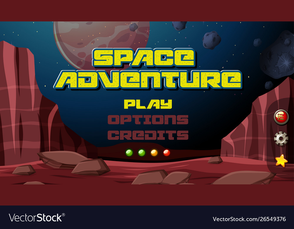 Space adventure game background Royalty Free Vector Image