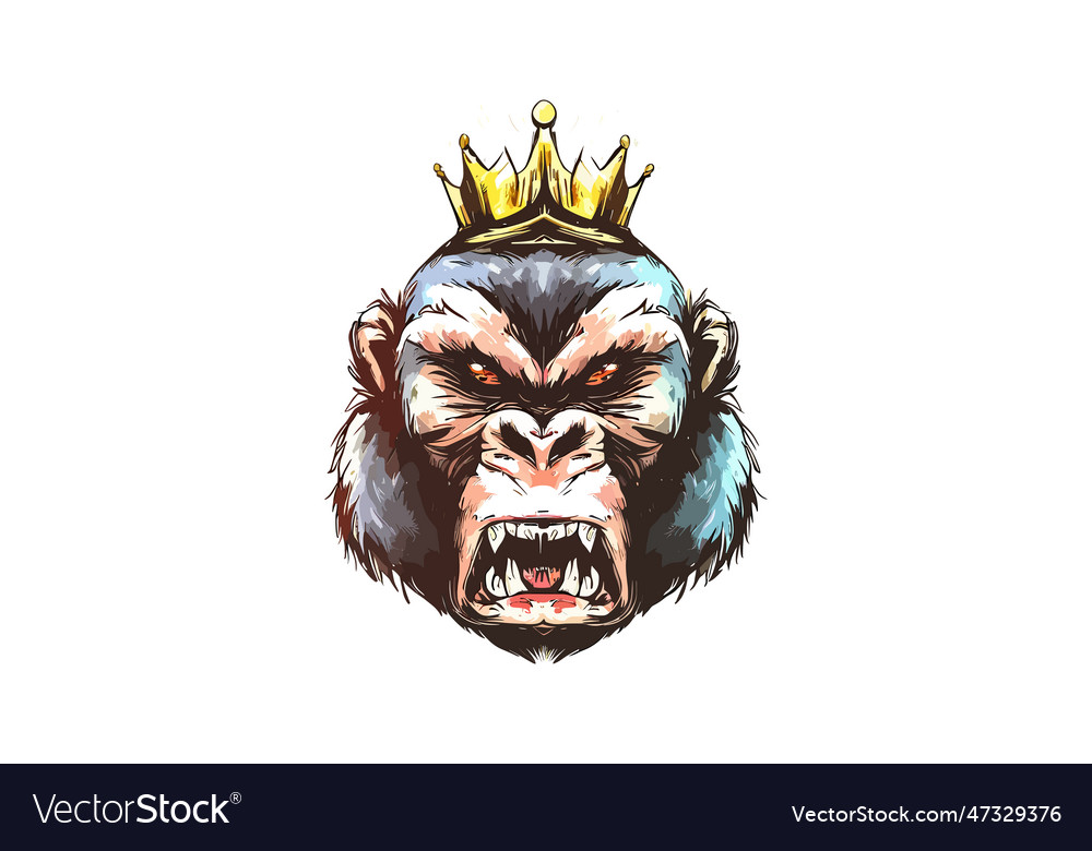 Wild Angry Ape Crowned Royalty Free Vector Image