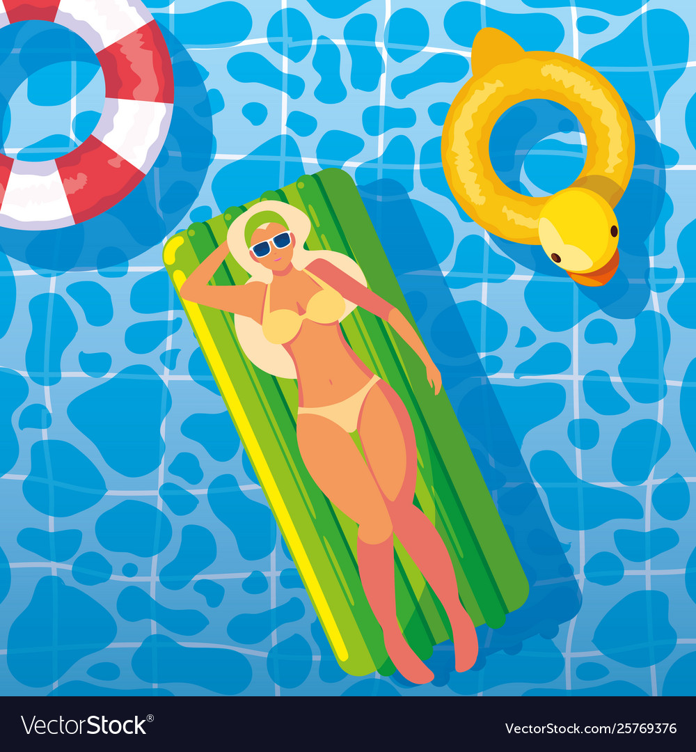 Frau bräunen auf schwimmbad
