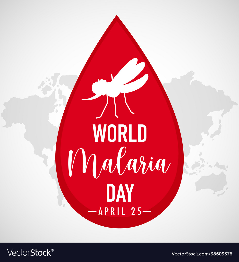 World malaria day logo or banner with mosquito