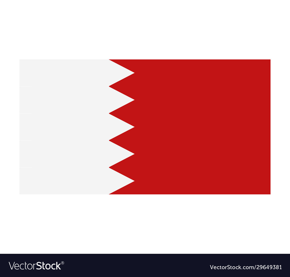 Bahrain flag in on white background