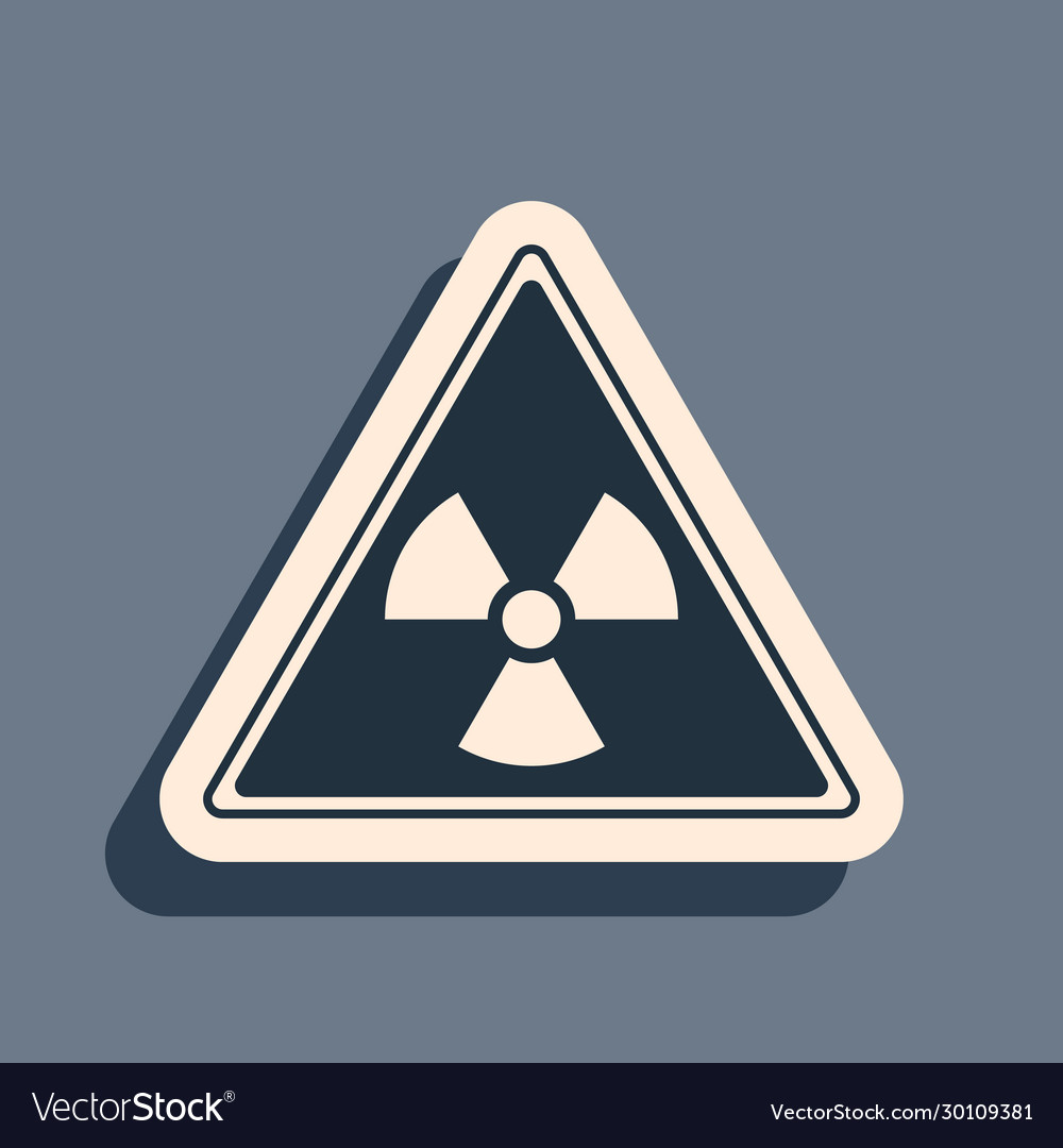 Black triangle sign with radiation symbol icon Vector Image