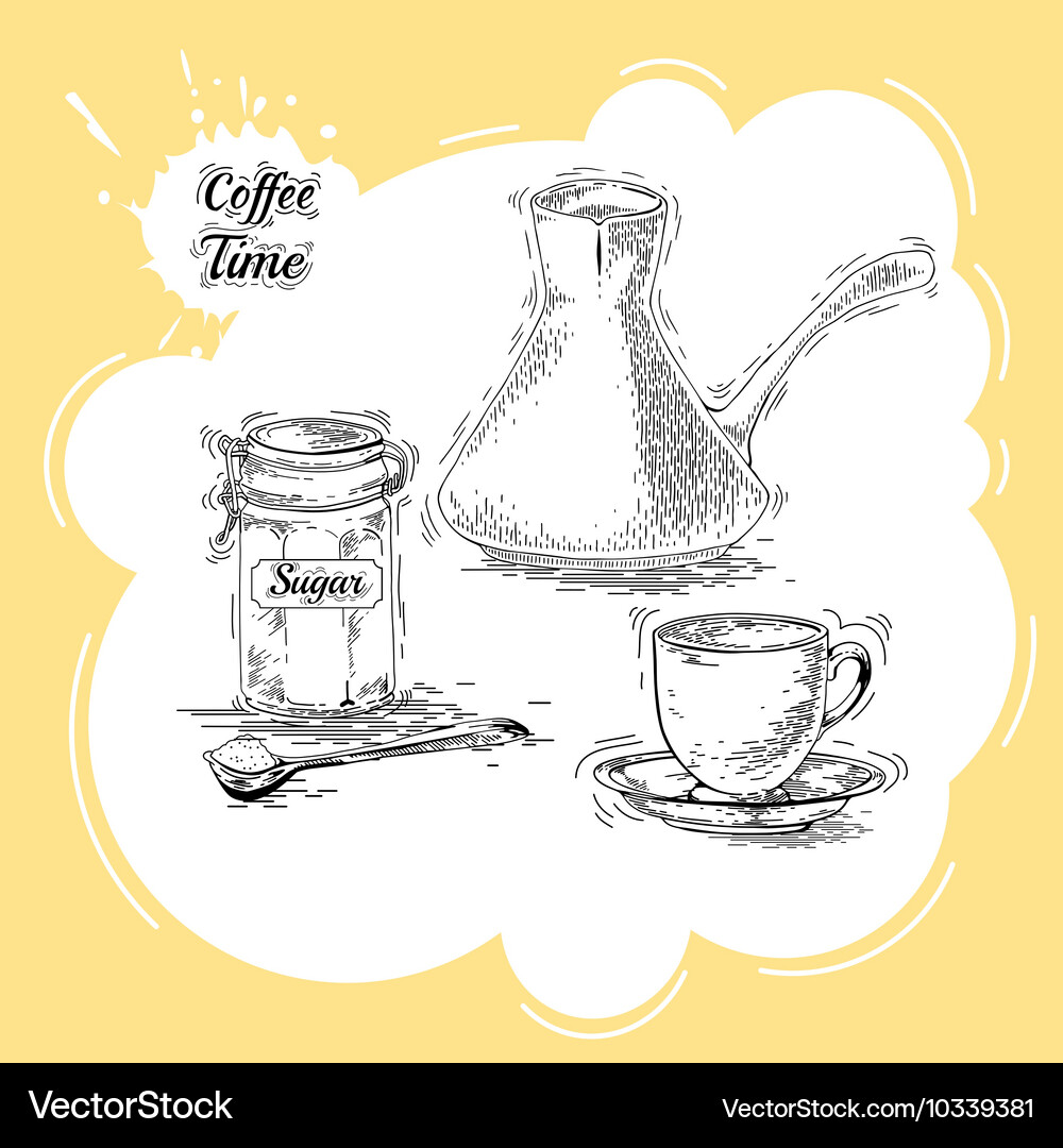 Coffee elements set Royalty Free Vector Image - VectorStock