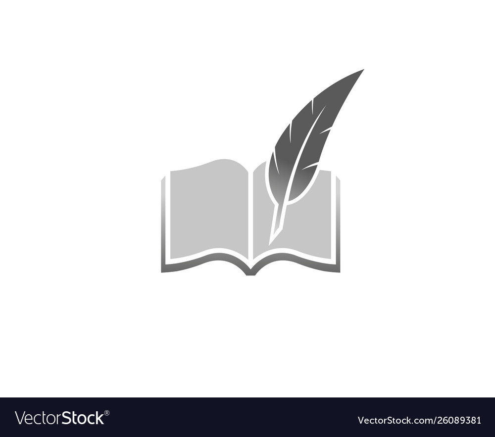 Creative abstract book feather logo design symbol Vector Image