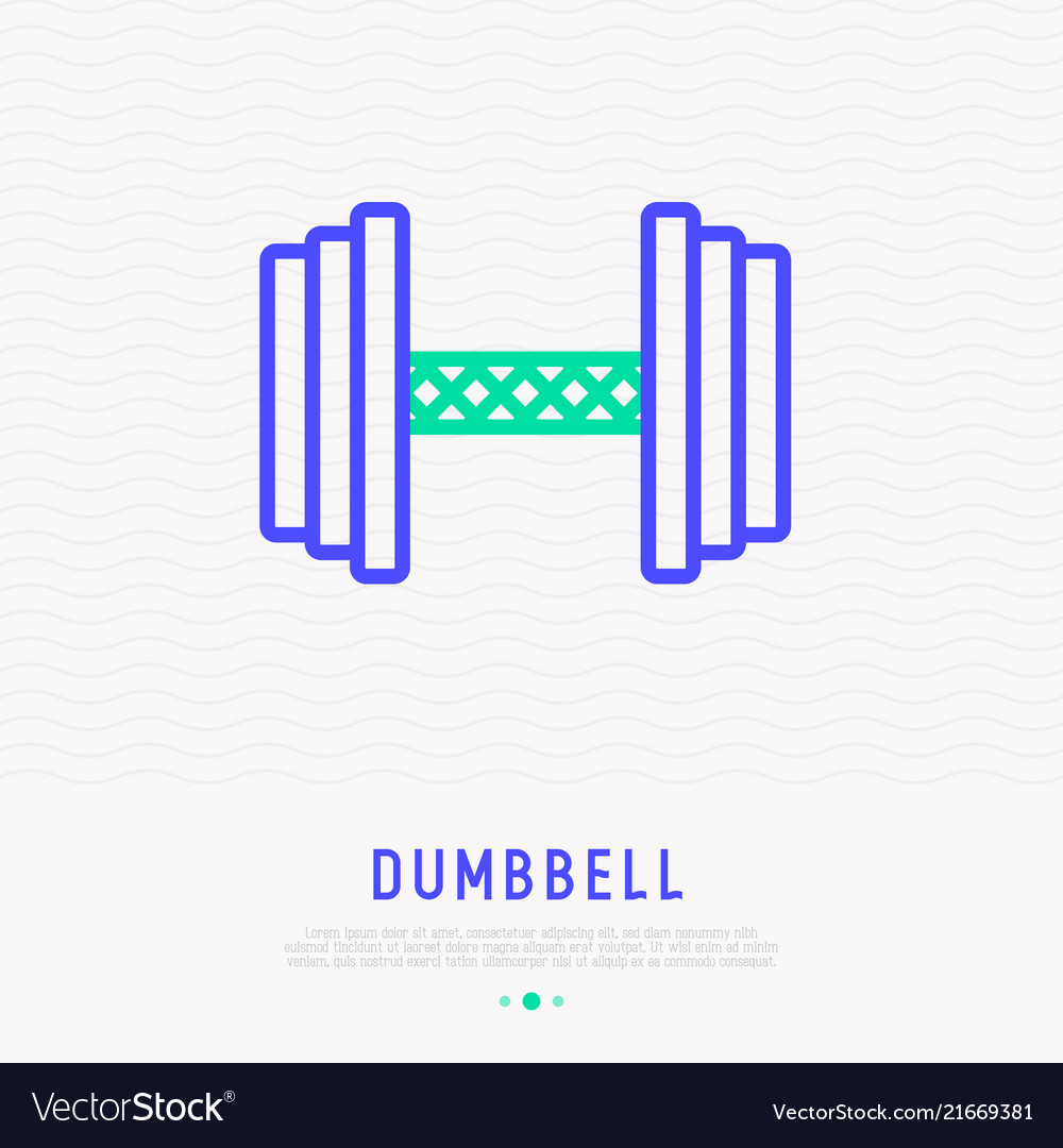 Dumbbell thin line icon