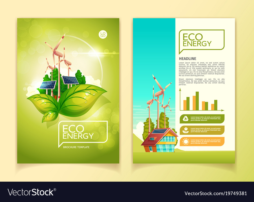 Eco energy brochure template Royalty Free Vector Image