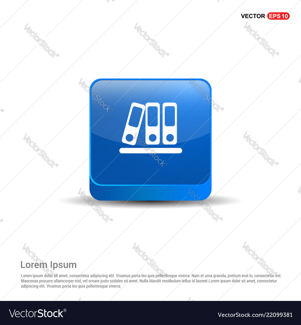 Files icon - 3d blue button Vector Image Files icon - 3d blue button
