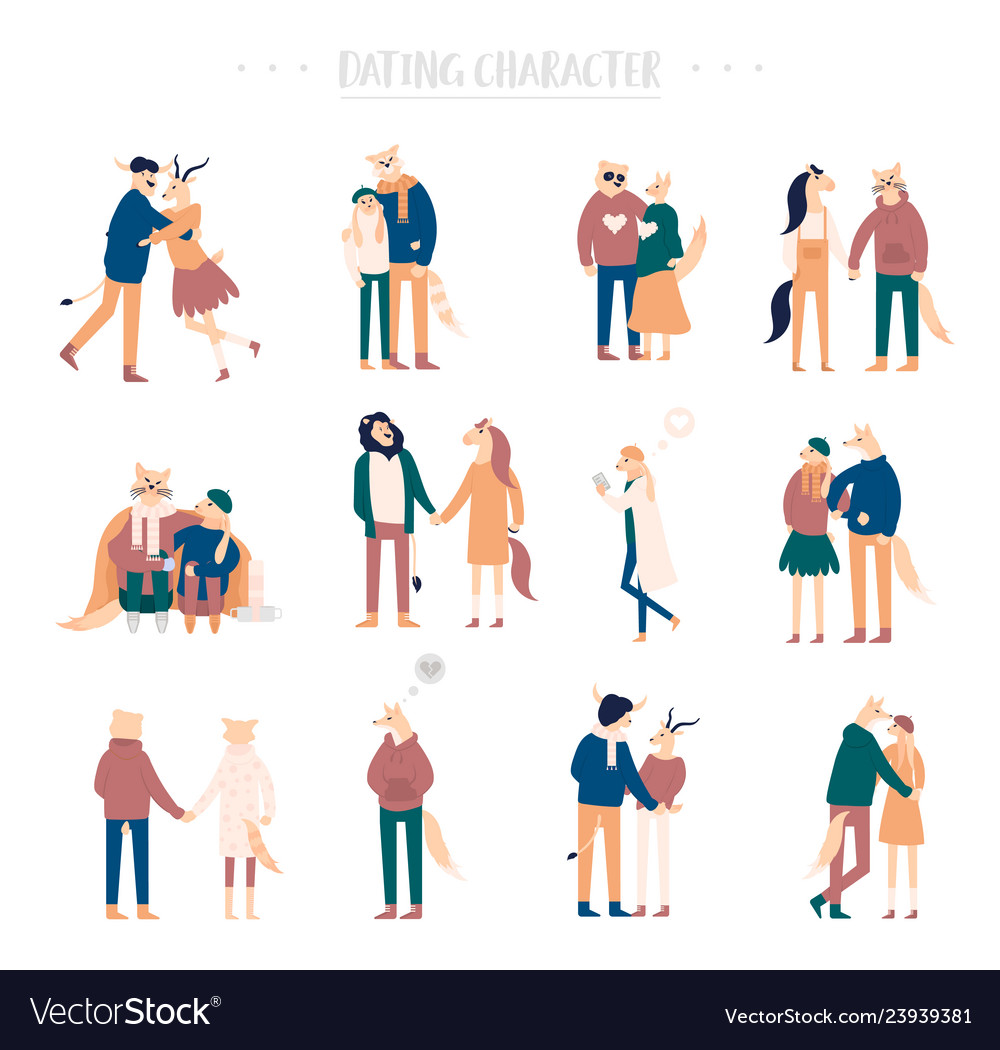 Wohnung Cartoon glücklich romantische Paare zu Fuß vector image Wohnung Cartoon glücklich romantische Paare zu Fuß