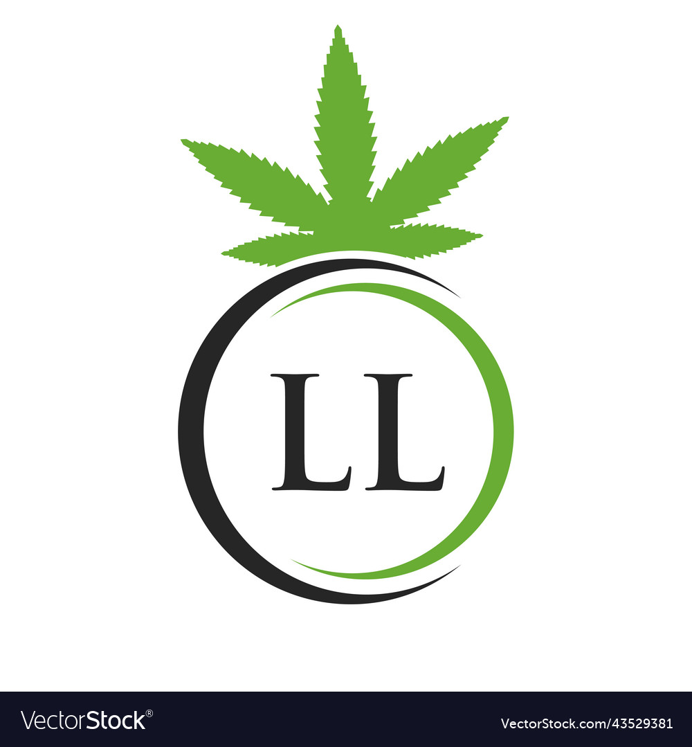 Buchstaben ll marijuana Logo Cannabis Zeichen