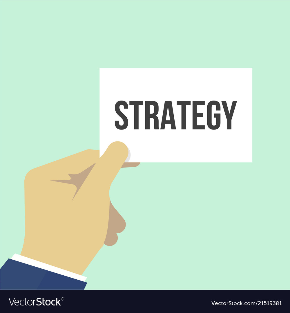 Man showing paper strategy text vector image Man showing paper strategy text