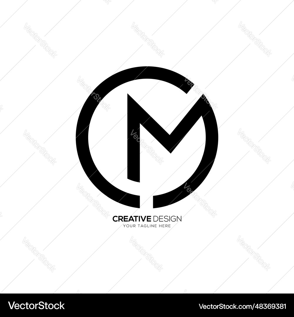 Mc or cm circle creative rounded monogram logo Vector Image
