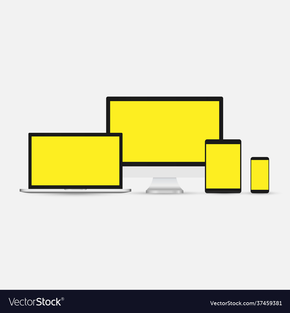 Minimalistic 3d set device realistic smartphone vector image Minimalistic 3d set device realistic smartphone