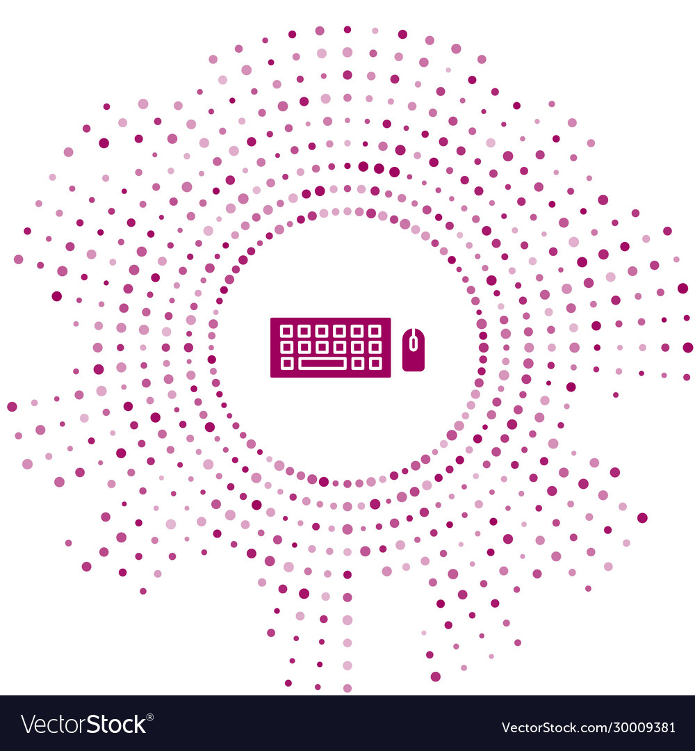 Purple computer keyboard and mouse icon isolated Vector Image Purple computer keyboard and mouse icon isolated
