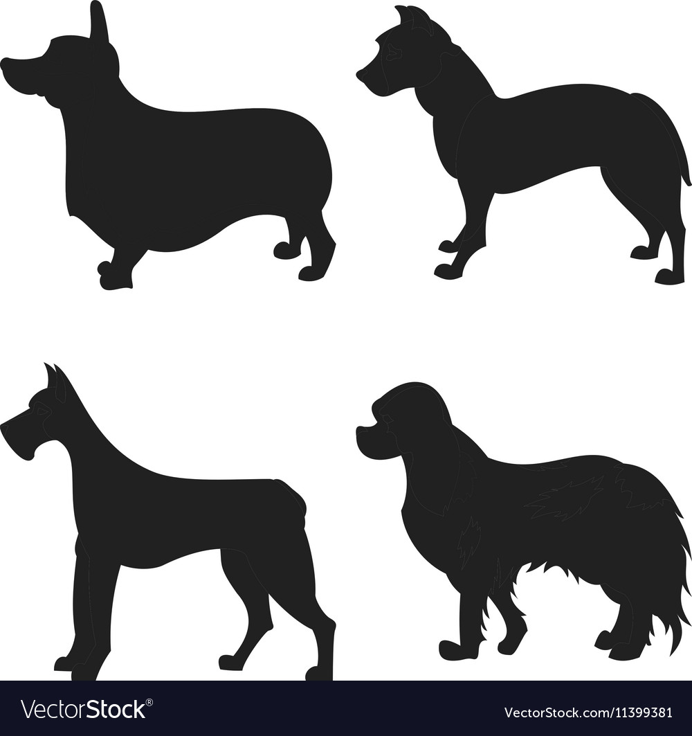 Set of dogs silhouette