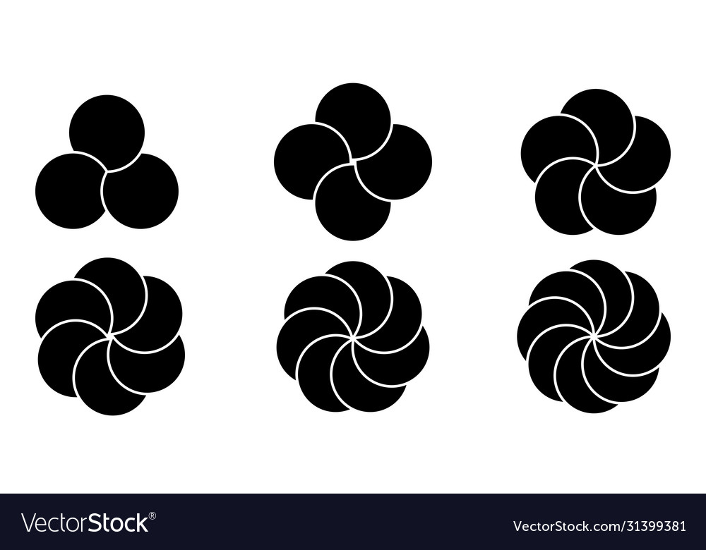 Set round infographic elements flower vector image Set round infographic elements flower