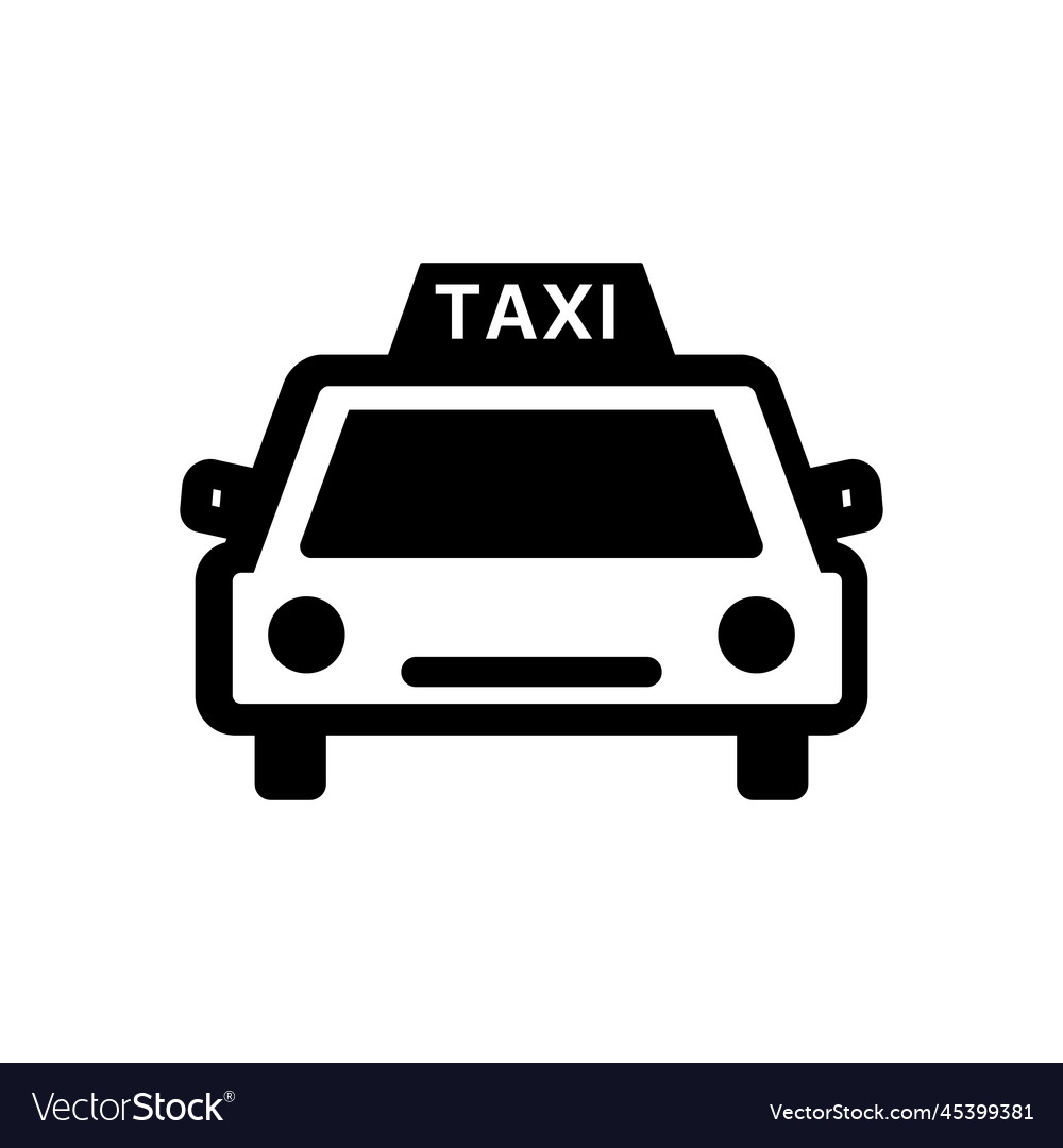 Simple cab icon or taxi symbol Royalty Free Vector Image