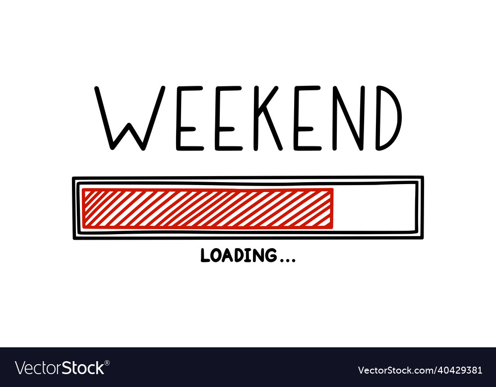 Weekend loading bar infographics design element vector image Weekend loading bar infographics design element