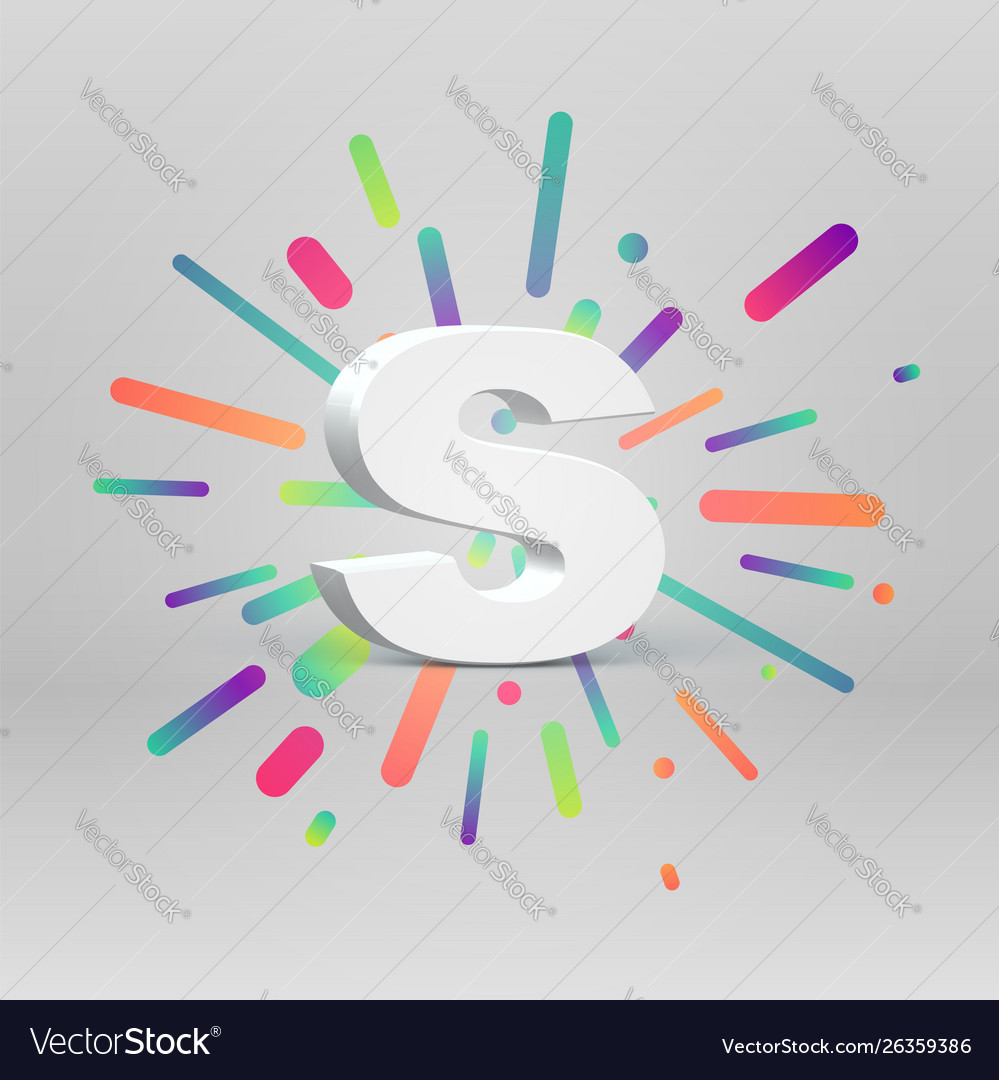 3d character from a fontset with colorful vector image 3d character from a fontset with colorful