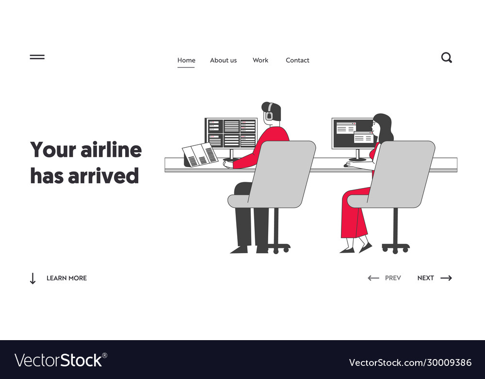 Air controllers characters working landing page