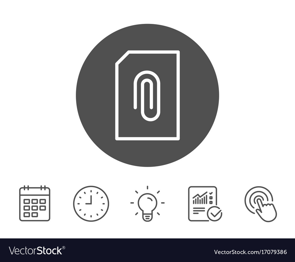 Attach document line icon file sign