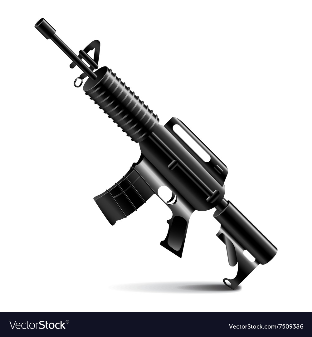 Automatic weapon isolated on white Royalty Free Vector Image