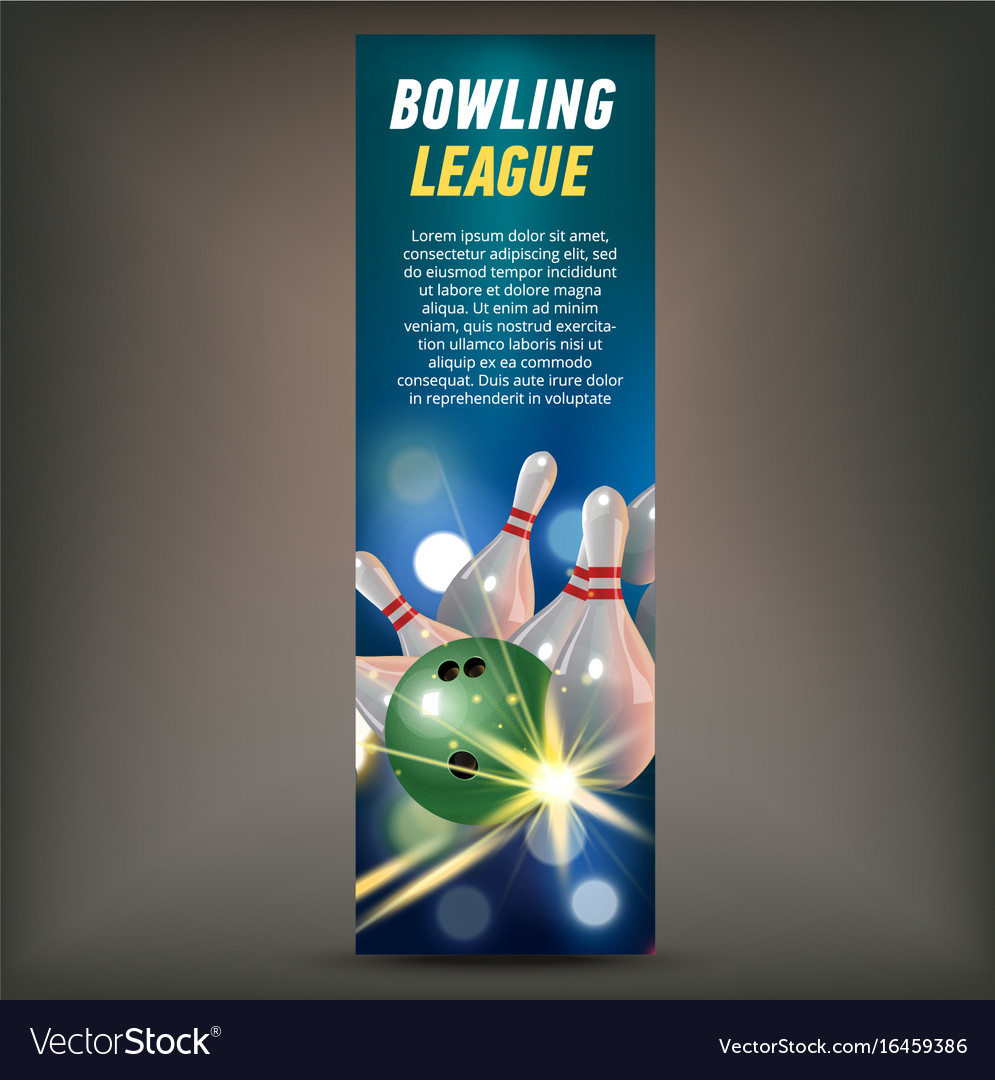 Bowling vertical banner with champ club