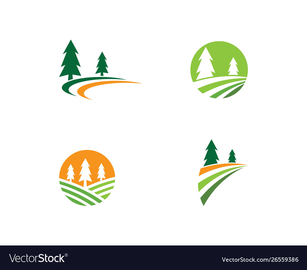 Cedar tree logo template Royalty Free Vector Image