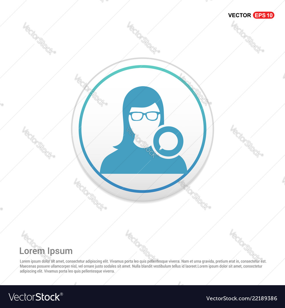 Chat user icon - white circle button vector image Chat user icon - white circle button