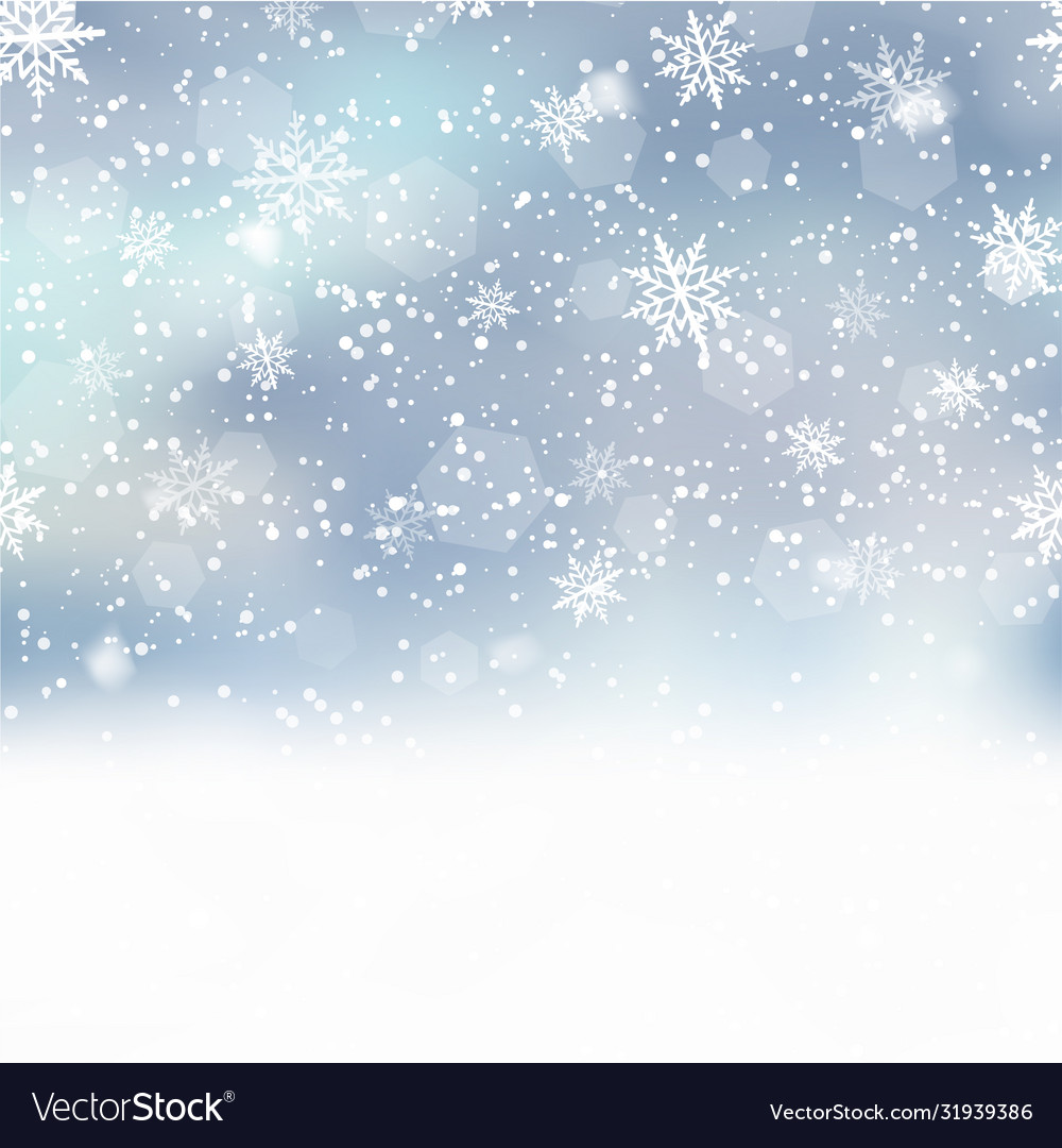 Christmas background with falling snowflakes Vector Image