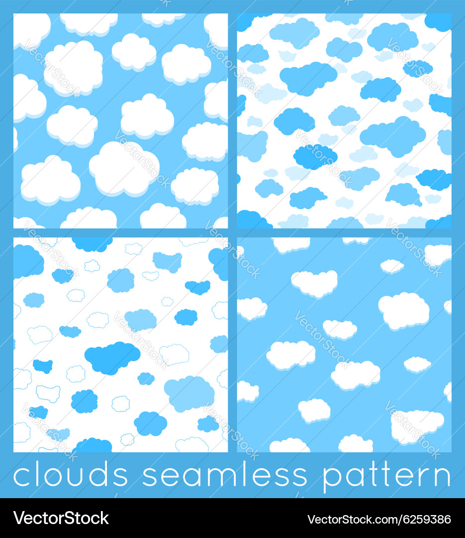 Clouds seamless pattern set Royalty Free Vector Image